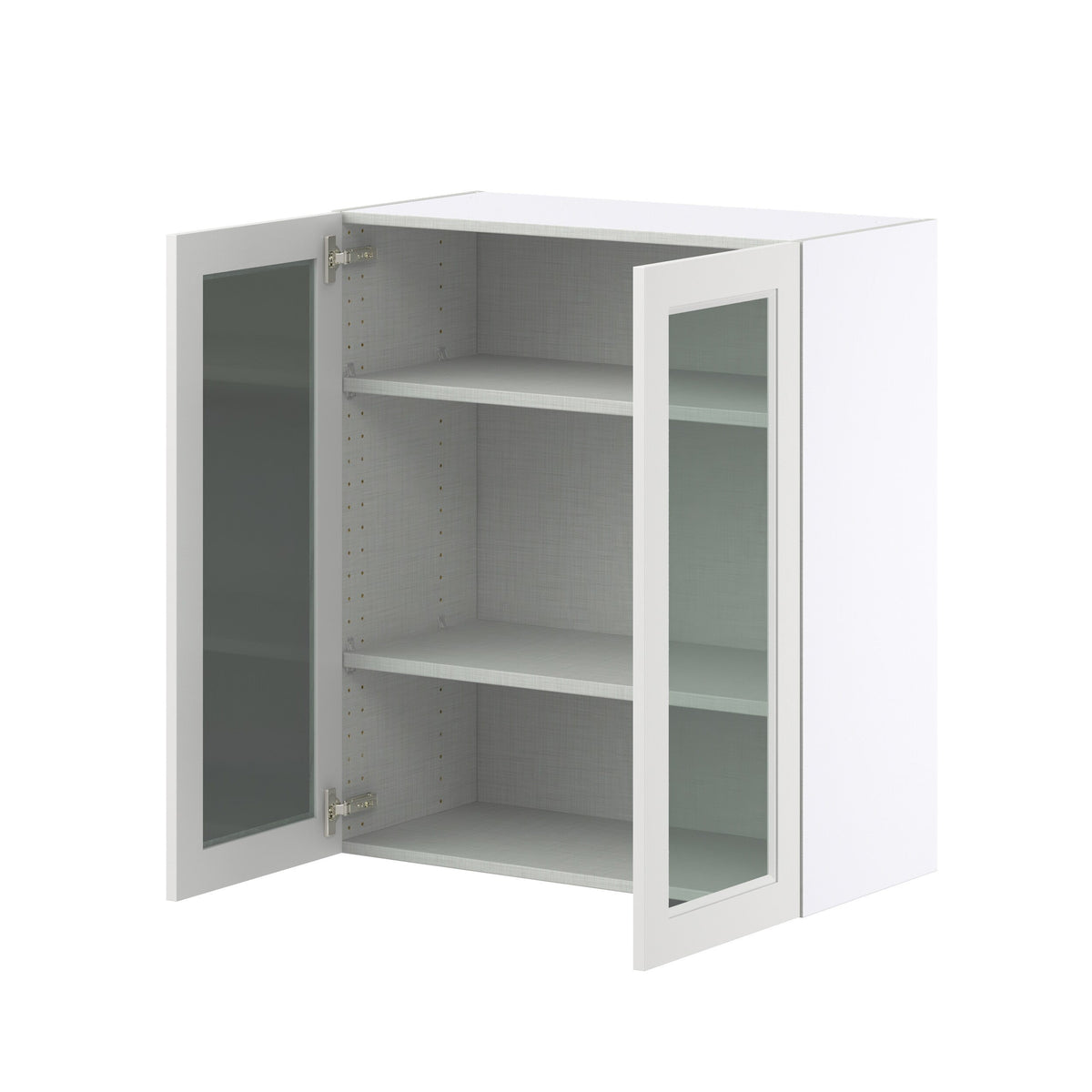 Hugo&Borg Riviera 30-in W x 35-in H x 14-in D Bright White Wall Fully Assembled Cabinet (Glass Panel Shaker Door Style)