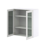 Hugo&Borg Riviera 30-in W x 35-in H x 14-in D Bright White Wall Fully Assembled Cabinet (Glass Panel Shaker Door Style)