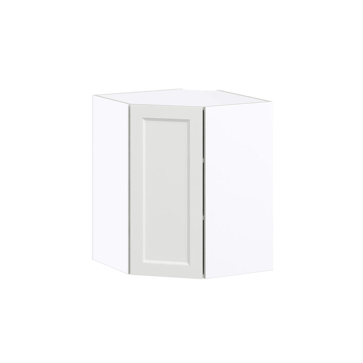 Hugo&Borg Riviera 24-in W x 30-in H x 14-in D Bright White Diagonal Corner Wall Fully Assembled Cabinet (Recessed Panel Shaker Style)