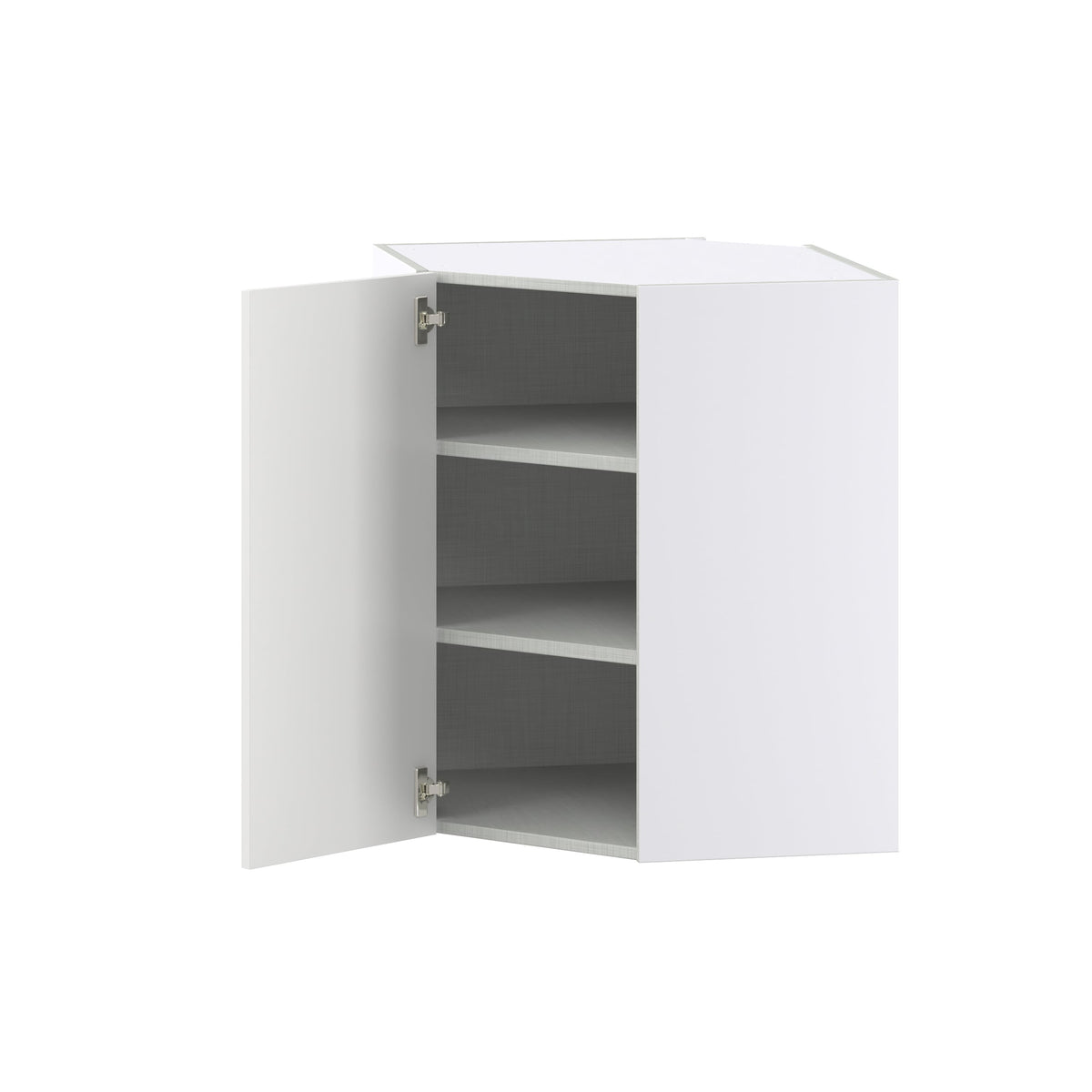 Hugo&Borg Riviera 24-in W x 30-in H x 14-in D Bright White Diagonal Corner Wall Fully Assembled Cabinet (Recessed Panel Shaker Style)