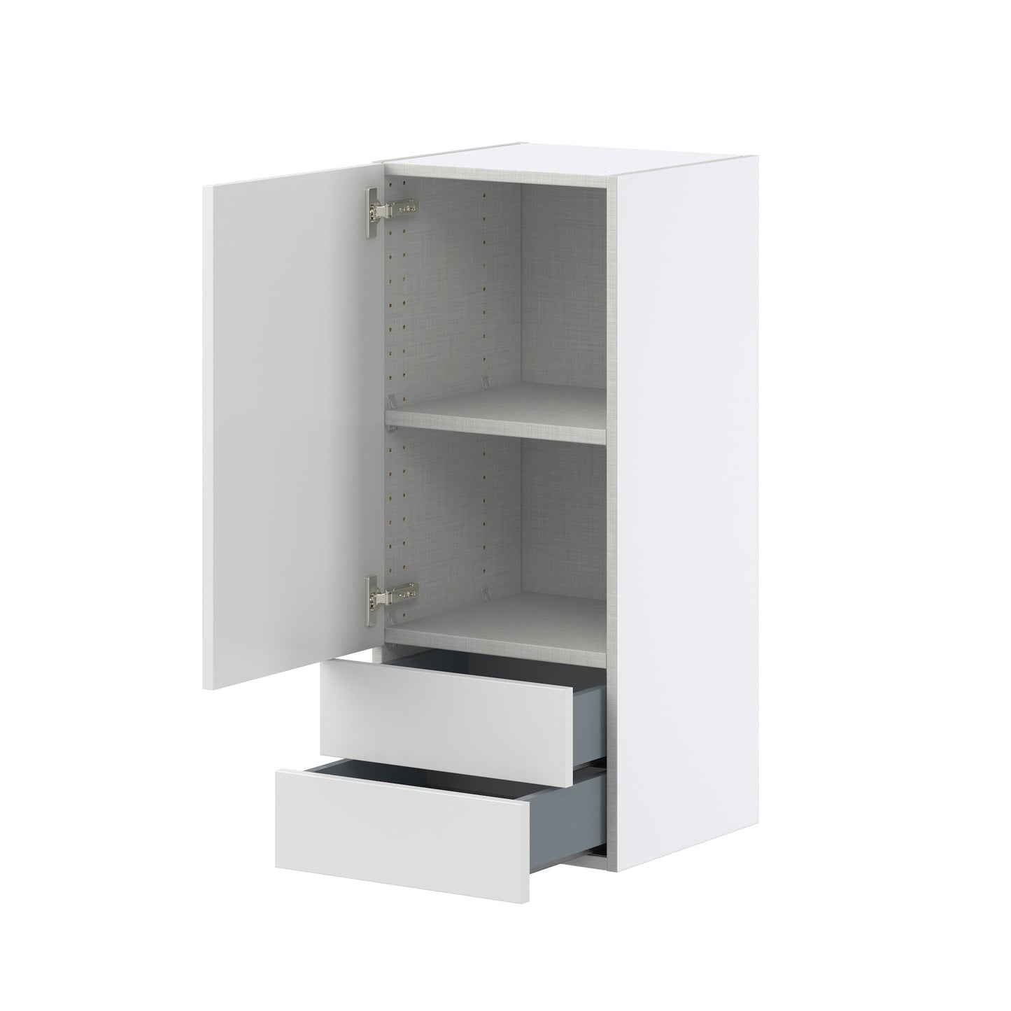 Hugo&Borg Riviera 15-in W x 35-in H x 14-in D Bright White 2-Drawers Wall Fully Assembled Cabinet (Recessed Panel Shaker Style)