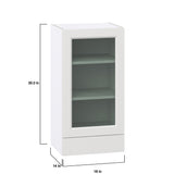 Hugo&Borg Riviera 18-in W x 35-in H x 14-in D Bright White 2-Drawers Wall Fully Assembled Cabinet (Glass Panel Shaker Style)