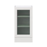 Hugo&Borg Riviera 18-in W x 35-in H x 14-in D Bright White 2-Drawers Wall Fully Assembled Cabinet (Glass Panel Shaker Style)