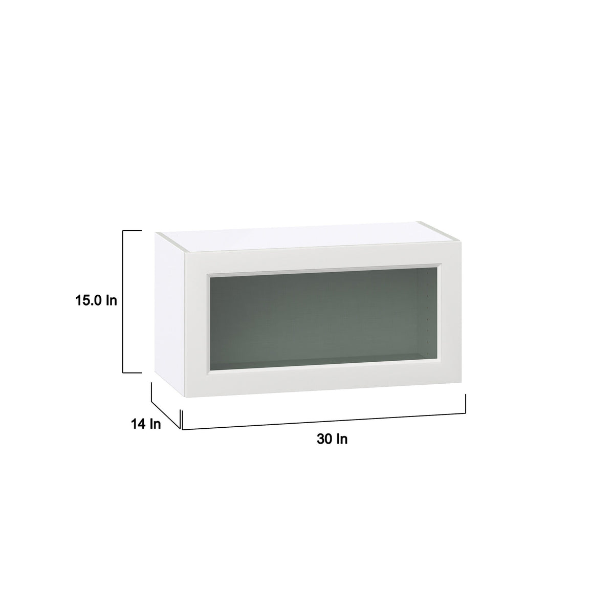 Hugo&Borg Riviera 30-in W x 15-in H x 14-in D Bright White Wall Fully Assembled Cabinet (Glass Panel Shaker Door Style)