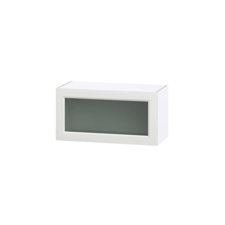 Hugo&Borg Riviera 30-in W x 15-in H x 14-in D Bright White Wall Fully Assembled Cabinet (Glass Panel Shaker Door Style)