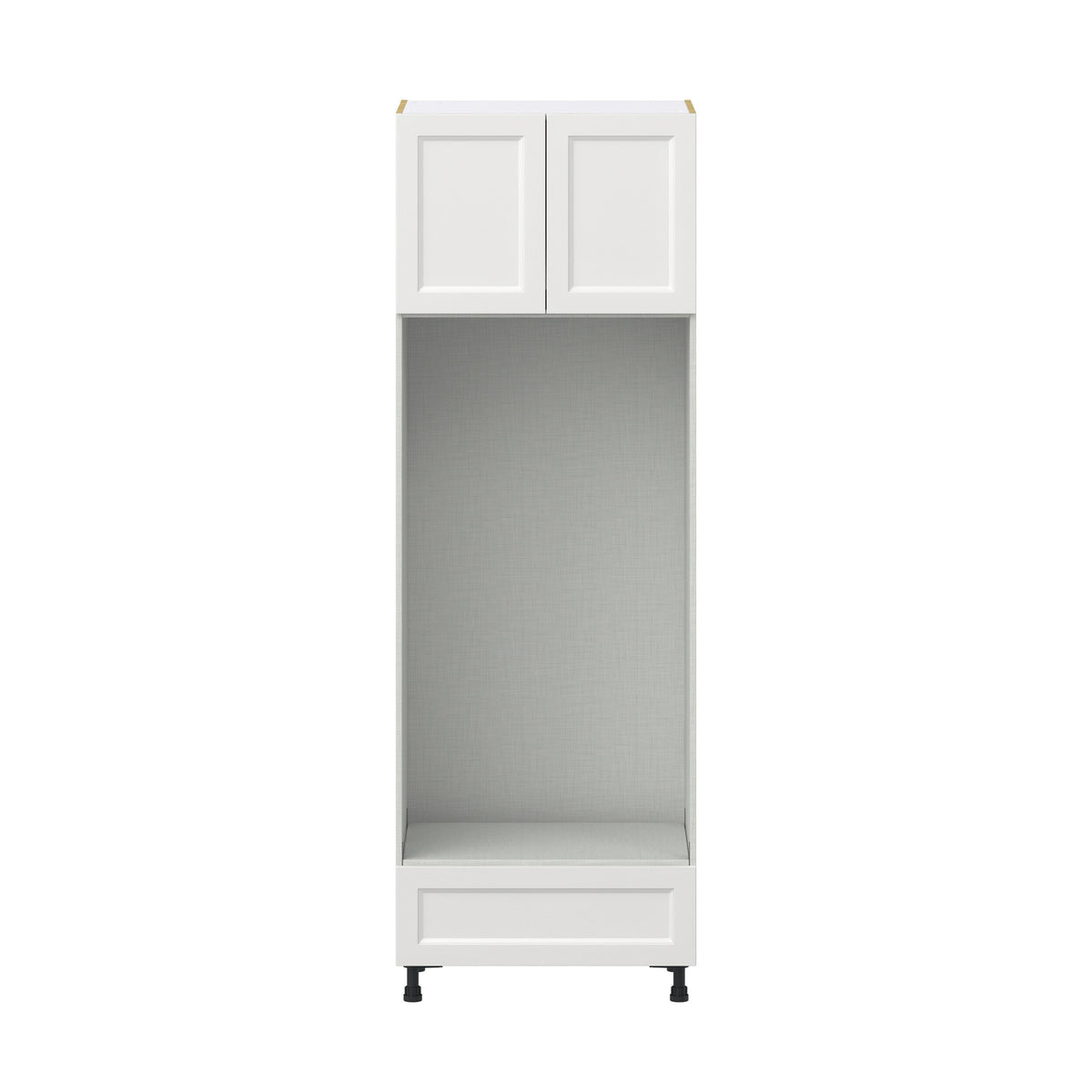 Hugo&Borg Riviera 30-in W x 89.5-in H x 24-in D Bright White 1-Drawer Microwave Base Fully Assembled Cabinet (Recessed Panel Shaker Style)