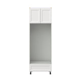 Hugo&Borg Riviera 30-in W x 89.5-in H x 24-in D Bright White 1-Drawer Microwave Base Fully Assembled Cabinet (Recessed Panel Shaker Style)