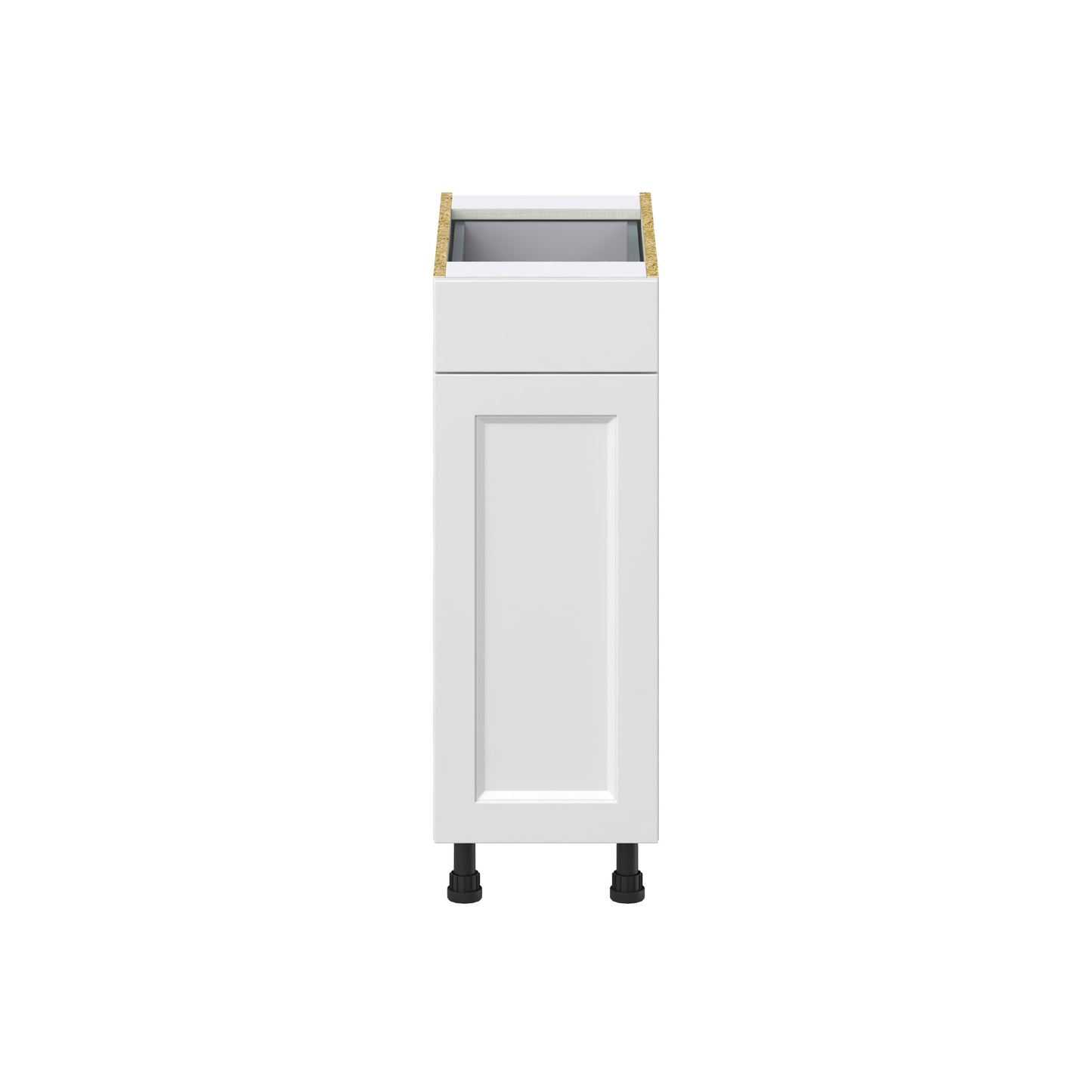 Hugo&Borg Riviera 12-in W x 34.5-in H x 24-in D Bright White 1-Drawer Base Fully Assembled Cabinet (Recessed Panel Shaker Style)