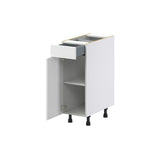 Hugo&Borg Riviera 12-in W x 34.5-in H x 24-in D Bright White 1-Drawer Base Fully Assembled Cabinet (Recessed Panel Shaker Style)