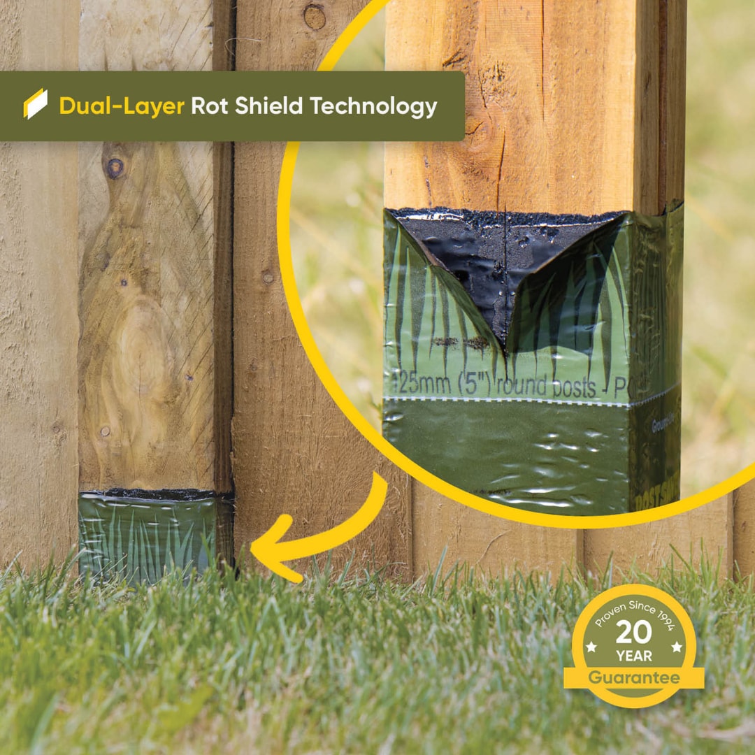 Postsaver Rot Protection Post Sleeve 3.5-in Black/Green Composite Post Sleeve For Wood Fence 10-Pack