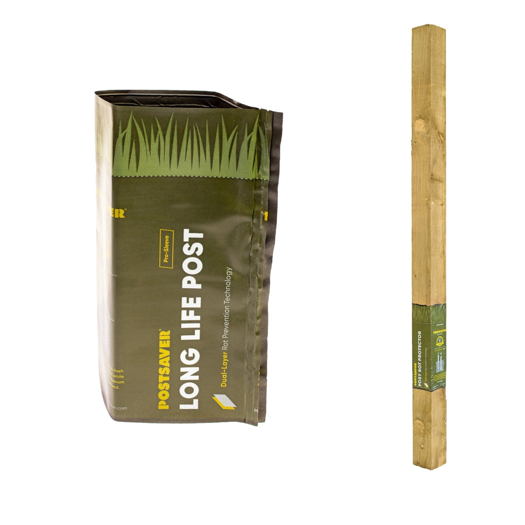 Postsaver Rot Protection Post Sleeve 4.125-in Black/Green Composite Post Sleeve For Wood Fence 10-Pack