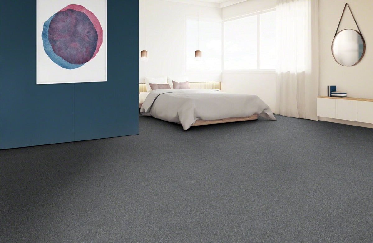 STAINMASTER Essentials Blue Diamonds II 12-ft Concrete Textured Indoor Carpet