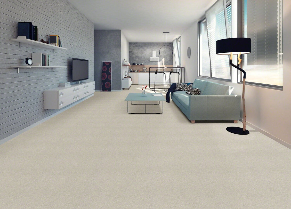 STAINMASTER Essentials Blue Diamonds III 12-ft Minimalist Textured Carpet (Indoor)