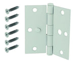 3-1/2 in. White Square Corner Security Door Hinge