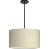 Progress Lighting Markor 3-Light Ecru Linen Transitional Drum Medium Hanging Pendant Light