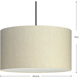 Progress Lighting Markor 3-Light Ecru Linen Transitional Drum Medium Hanging Pendant Light