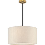 Progress Lighting Markor 3-Light Ecru Linen Transitional Drum Medium Hanging Pendant Light
