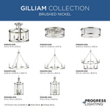 Progress Lighting Gilliam 9-Light Brushed Nickel Farmhouse Chandelier