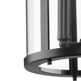 Progress Lighting Gilliam 3-Light Matte Black Farmhouse Clear Glass Cylinder Medium Hanging Pendant Light