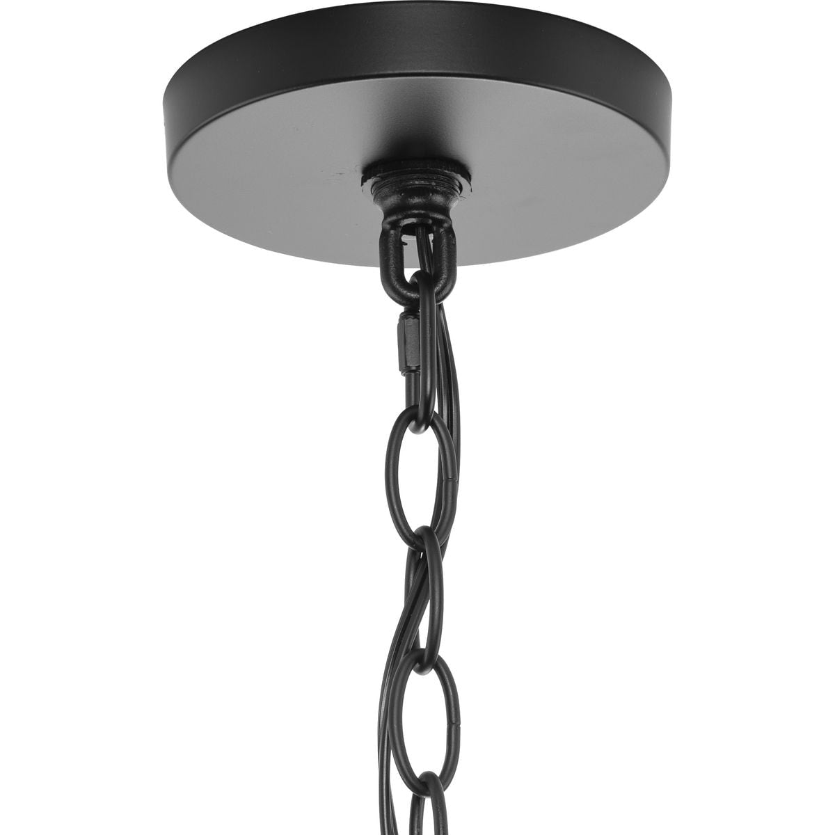 Progress Lighting Gilliam 4-Light Matte Black Farmhouse Clear Glass Cylinder Medium Hanging Pendant Light