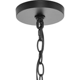 Progress Lighting Gilliam 4-Light Matte Black Farmhouse Clear Glass Cylinder Medium Hanging Pendant Light