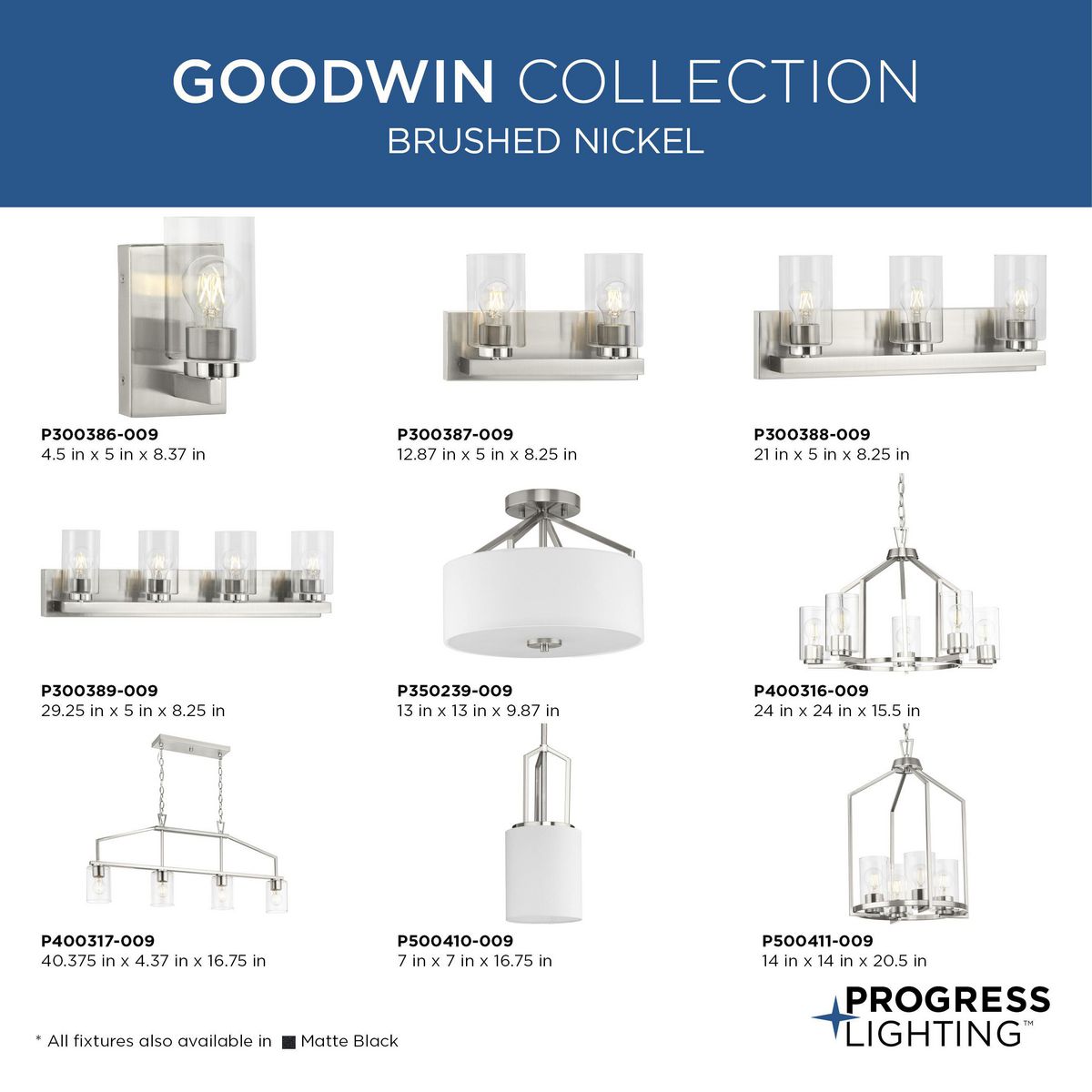 Progress Lighting Goodwin 5-Light Brushed Nickel Farmhouse Chandelier
