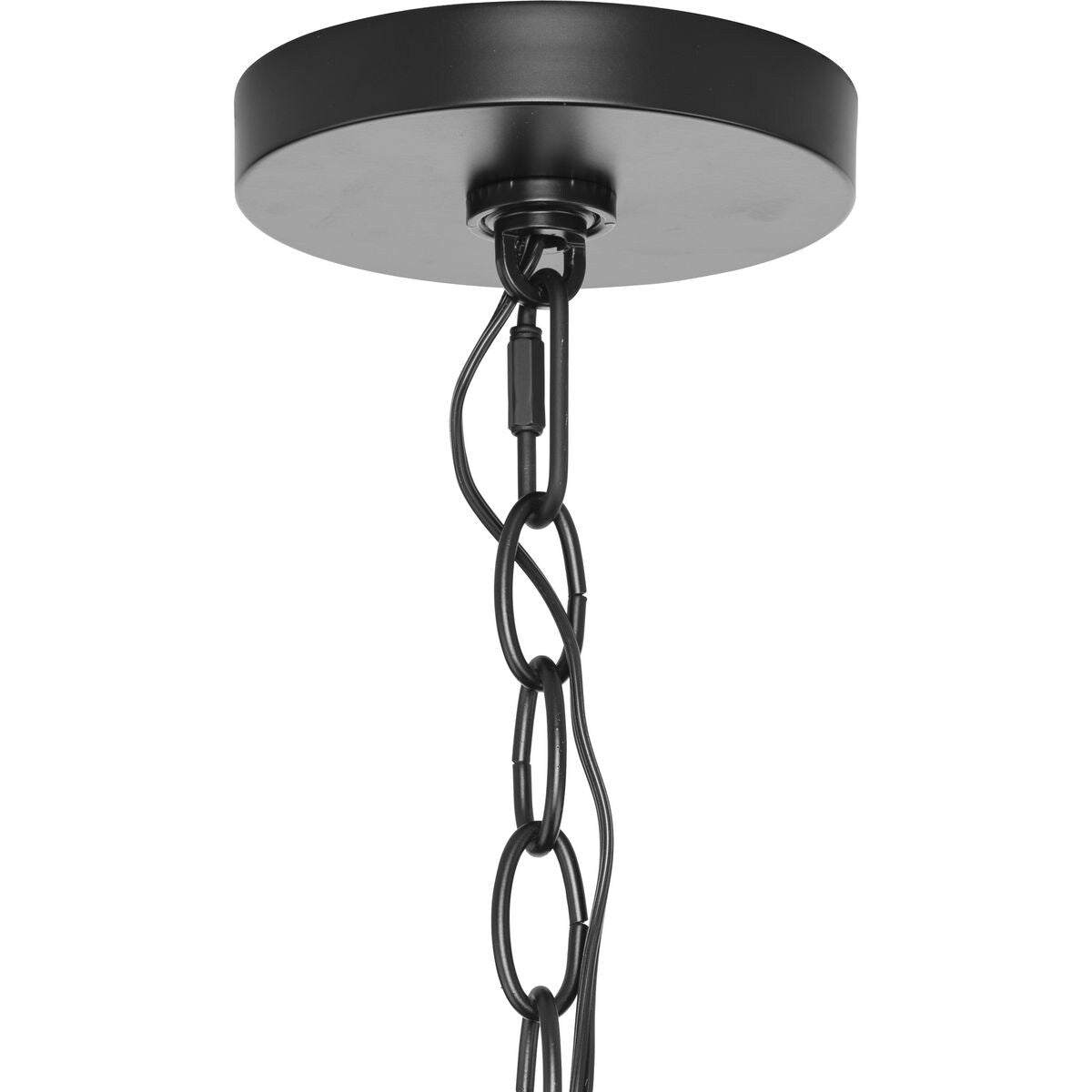 Progress Lighting Goodwin 4-Light Matte Black Farmhouse Clear Glass Cylinder Medium Hanging Pendant Light