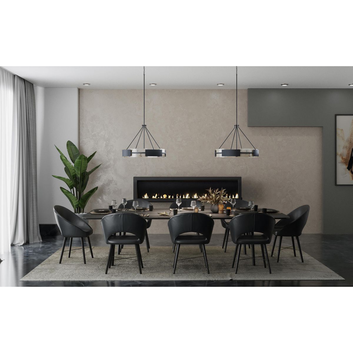 Progress Lighting Lowery 6-Light Matte Black Modern/Contemporary Chandelier