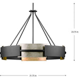 Progress Lighting Lowery 6-Light Matte Black Modern/Contemporary Chandelier