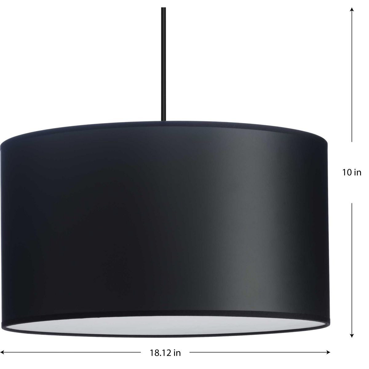Progress Lighting Markor 3-Light Black Parchment Transitional Drum Medium Hanging Pendant Light