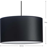 Progress Lighting Markor 3-Light Black Parchment Transitional Drum Medium Hanging Pendant Light