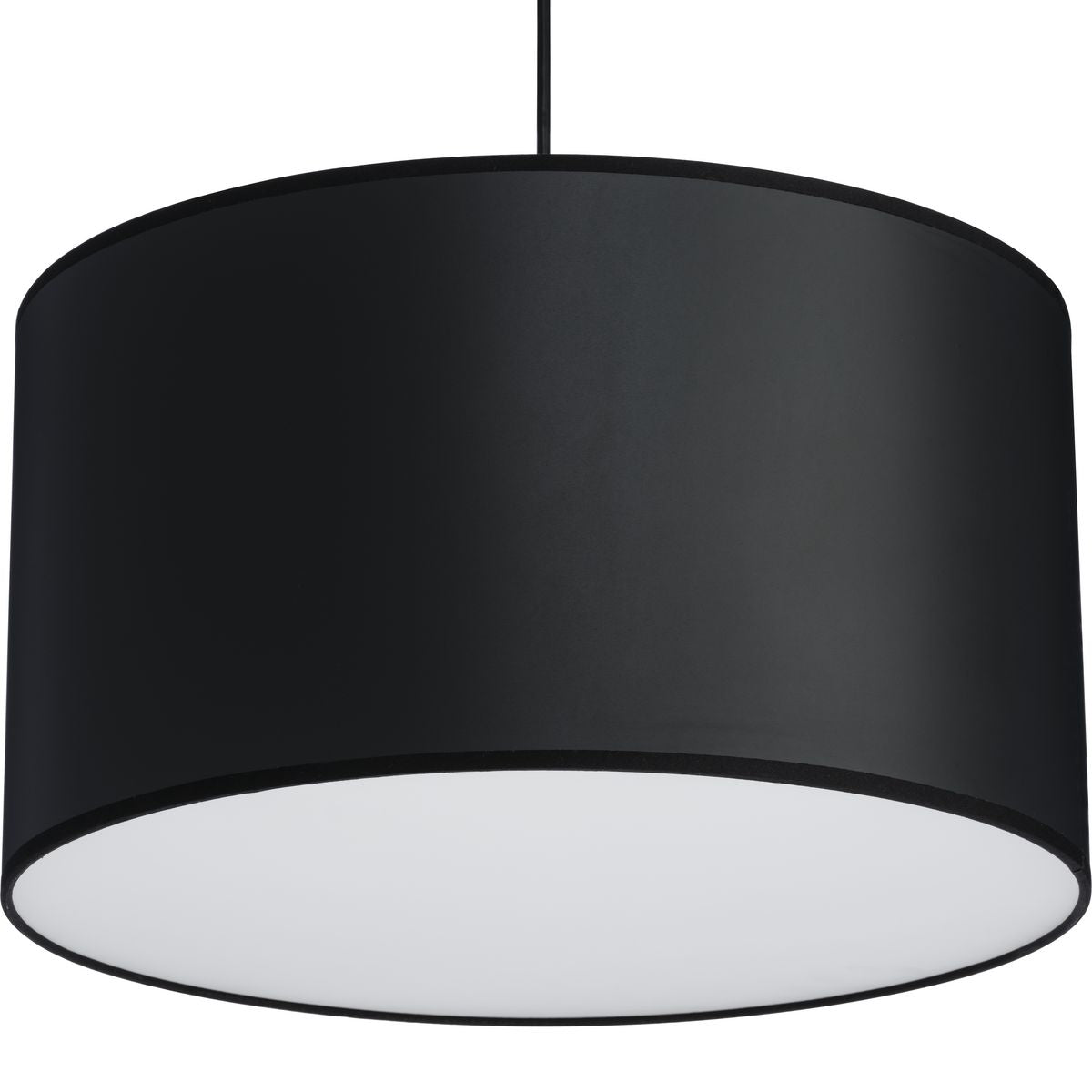 Progress Lighting Markor 3-Light Black Parchment Transitional Drum Medium Hanging Pendant Light