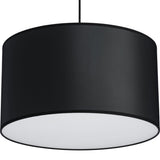 Progress Lighting Markor 3-Light Black Parchment Transitional Drum Medium Hanging Pendant Light