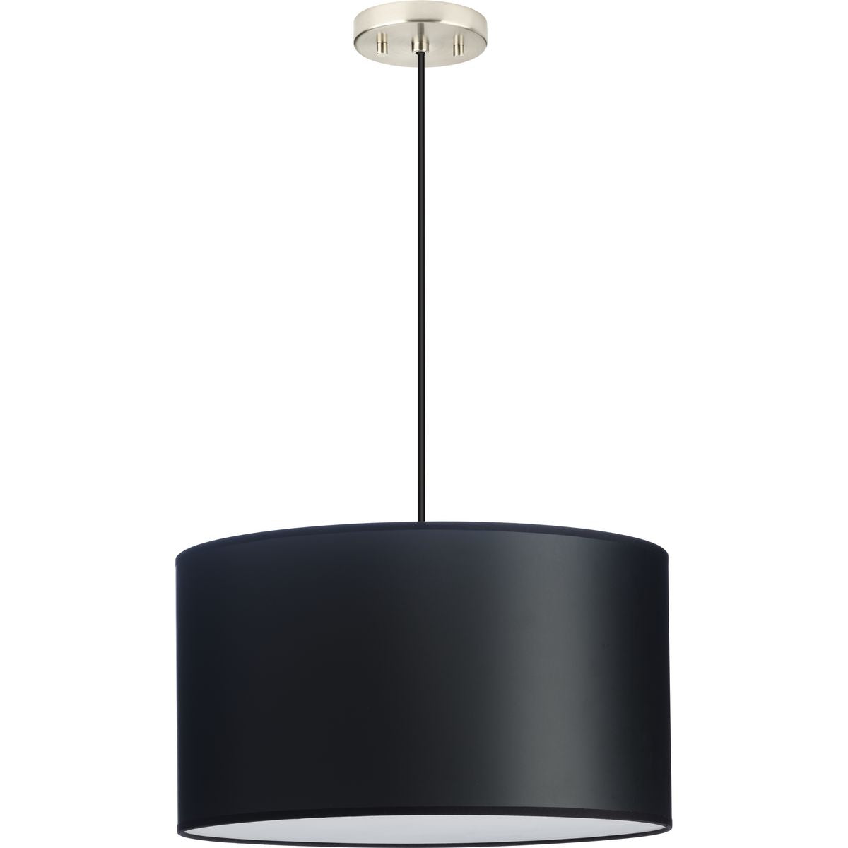 Progress Lighting Markor 3-Light Black Parchment Transitional Drum Medium Hanging Pendant Light