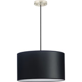 Progress Lighting Markor 3-Light Black Parchment Transitional Drum Medium Hanging Pendant Light
