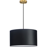 Progress Lighting Markor 3-Light Black Parchment Transitional Drum Medium Hanging Pendant Light