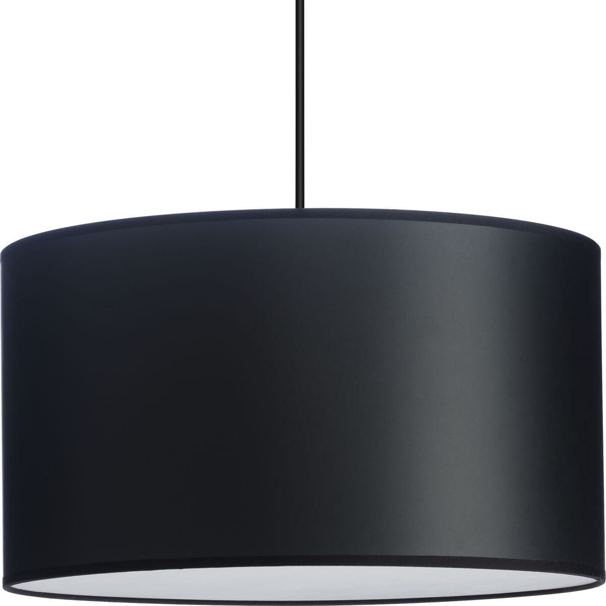 Progress Lighting Markor 3-Light Black Parchment Transitional Drum Medium Hanging Pendant Light