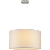 Progress Lighting Markor 3-Light White Linen Transitional Drum Medium Hanging Pendant Light