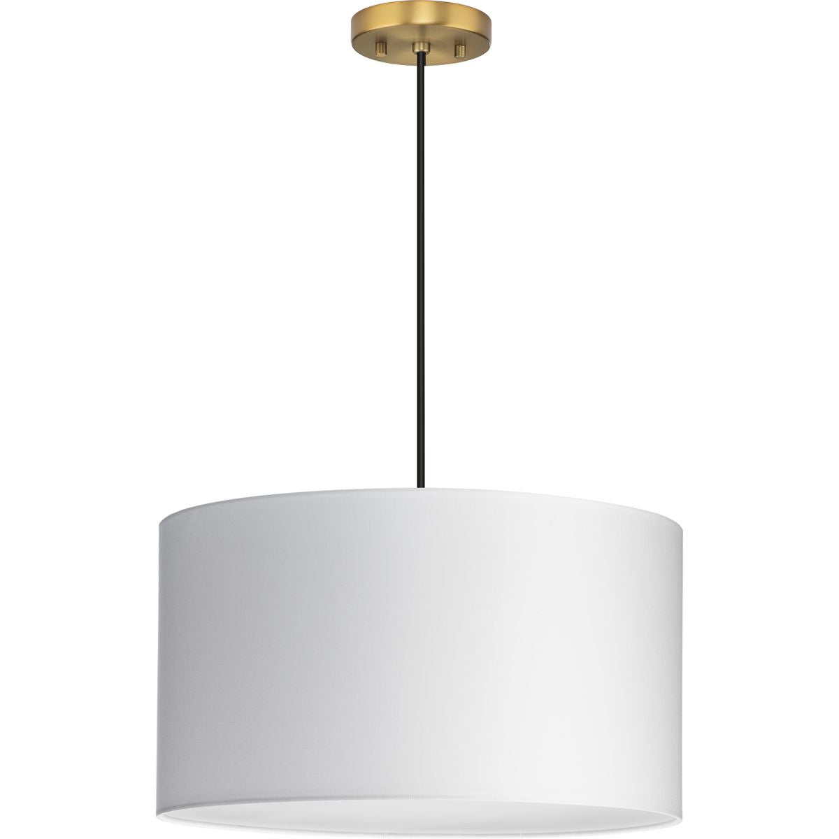 Progress Lighting Markor 3-Light White Linen Transitional Drum Medium Hanging Pendant Light