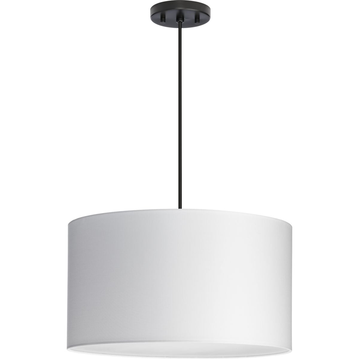 Progress Lighting Markor 3-Light White Linen Transitional Drum Medium Hanging Pendant Light