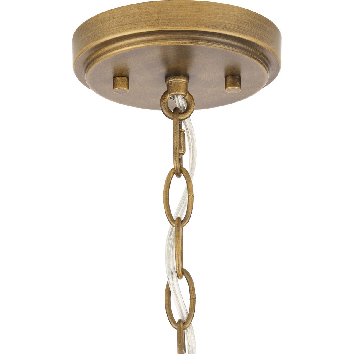 Progress Lighting Burgess 5-Light Aged Bronze Rustic Seeded Glass Cylinder Medium Hanging Pendant Light