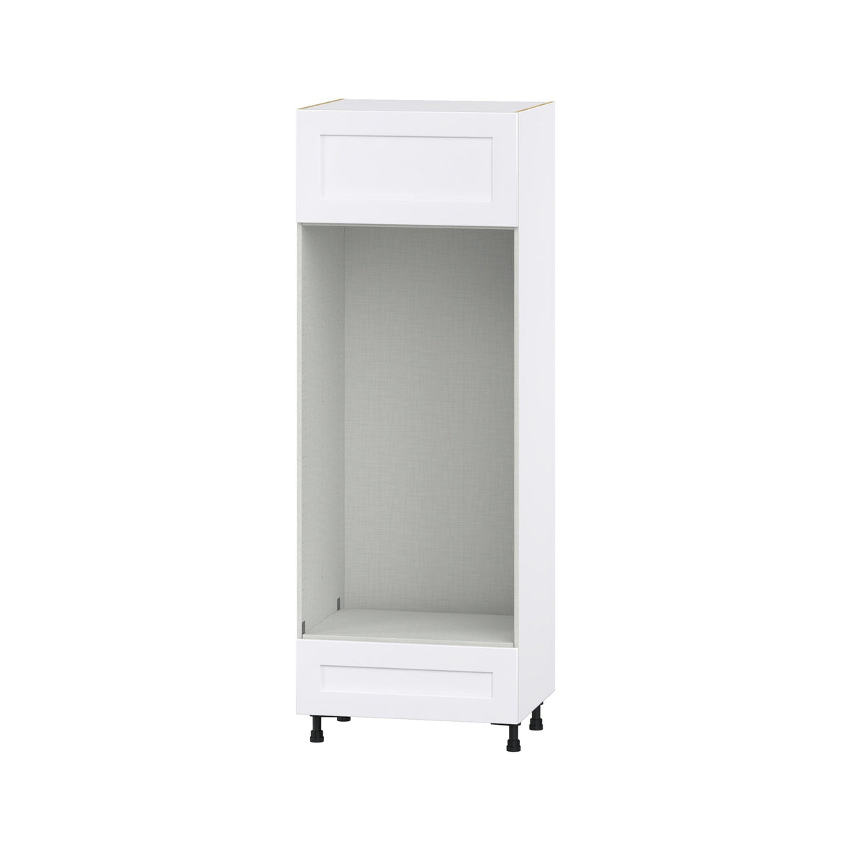 Hugo&Borg Jolie 30-in W x 84.5-in H x 24-in D Warm White 1-Drawer Double Oven Base Fully Assembled Cabinet (Flat Panel Shaker Style)