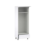 Hugo&Borg Jolie 30-in W x 84.5-in H x 24-in D Warm White 1-Drawer Double Oven Base Fully Assembled Cabinet (Flat Panel Shaker Style)