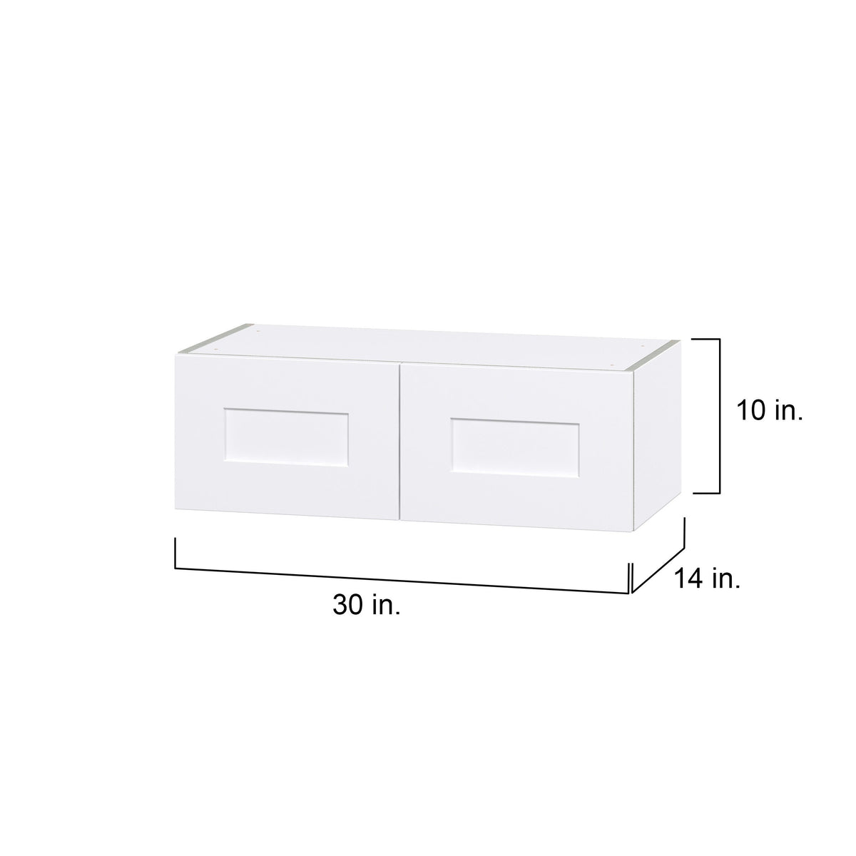 Hugo&Borg Jolie 30-in W x 10-in H x 14-in D Warm White Wall Fully Assembled Cabinet (Flat Panel Shaker Door Style)