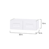Hugo&Borg Jolie 30-in W x 10-in H x 14-in D Warm White Wall Fully Assembled Cabinet (Flat Panel Shaker Door Style)