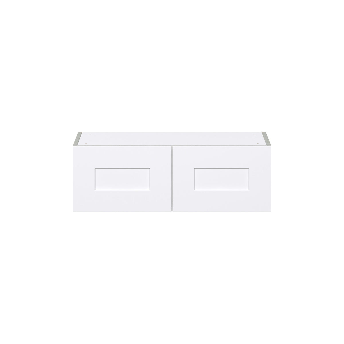 Hugo&Borg Jolie 30-in W x 10-in H x 14-in D Warm White Wall Fully Assembled Cabinet (Flat Panel Shaker Door Style)