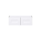 Hugo&Borg Jolie 30-in W x 10-in H x 14-in D Warm White Wall Fully Assembled Cabinet (Flat Panel Shaker Door Style)