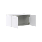 Hugo&Borg Jolie 30-in W x 15-in H x 14-in D Warm White Wall Fully Assembled Cabinet (Flat Panel Shaker Door Style)