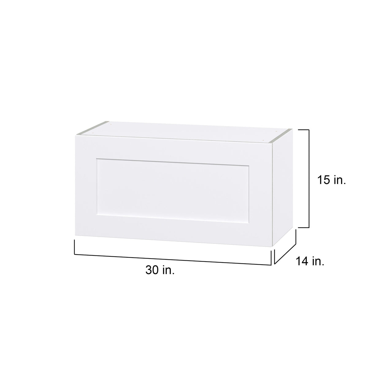 Hugo&Borg Jolie 30-in W x 15-in H x 14-in D Warm White Wall Fully Assembled Cabinet (Flat Panel Shaker Door Style)