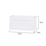Hugo&Borg Jolie 30-in W x 15-in H x 14-in D Warm White Wall Fully Assembled Cabinet (Flat Panel Shaker Door Style)